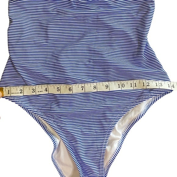 CupShe Blue Striped Swimsuit with cinch bust and‎ open back! Size Small - Picture 9 of 9